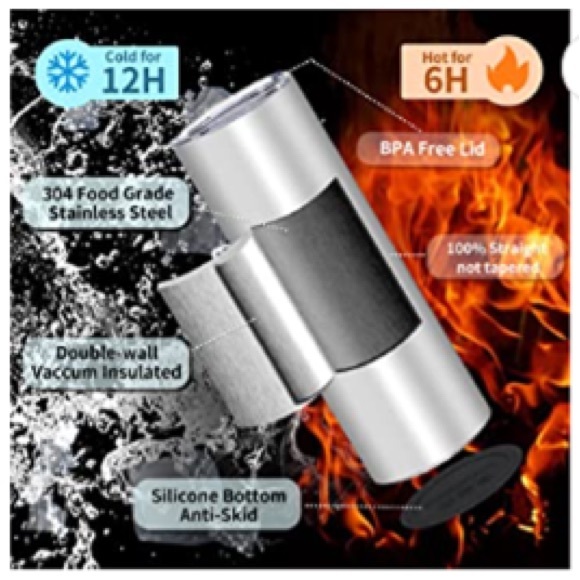 Hand Crafted Music Note 20oz Skinny Tumbler - Picture 4 of 4